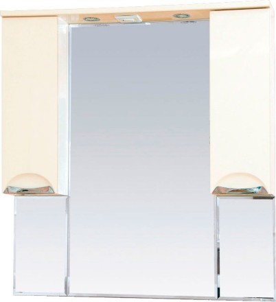 Зеркало-шкаф Misty Жасмин 105 с подсветкой, бежевая эмаль
