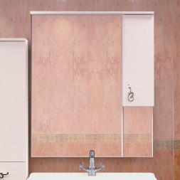 Зеркало-шкаф Misty Неаполь 75 R с подсветкой, белое