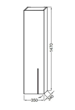 Пенал Jacob Delafon Nouvelle Vague 35 см, EB3047D-G78, цвет бирюзовый глянцевый, правый