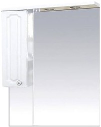 Зеркало-шкаф Misty Александра 65 L белый металлик