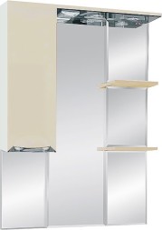 Зеркало-шкаф Misty Жасмин 75 с подсветкой, бежевая эмаль L