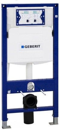 Инсталляция Geberit Duofix UP320 111.300.21.5 для унитаза с креплением и кнопкой смыва, глянцевый хром