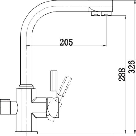 Смеситель Kaiser Decor 40144-4 для кухонной мойки, песочный мрамор