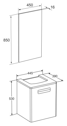 Мебель для ванной Roca Gap 45 белая матовая