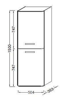 Колонна Jacob Delafon Replay 50 см, EB1074, цвет серый, петли слева