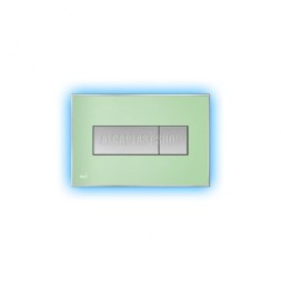 Кнопка управления AlcaPlast M1472-AEZ111 с цветной пластиной, светящаяся кнопка зеленая, свет голубой