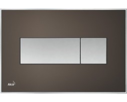 Кнопка управления AlcaPlast M1473 - R с цветной пластиной, светящаяся кнопка коричневая, свет радуга