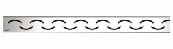 Решетка водосточная AlcaPlast Smile-850L, нержавеющая сталь глянцевая