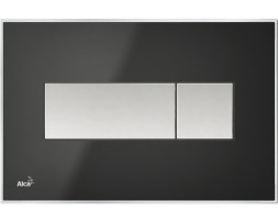 Кнопка управления AlcaPlast M1474 - R с цветной пластиной, светящаяся кнопка черная глянцевая, свет радуга