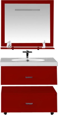 Мебель для ванной Misty Европа 90 красная эмаль