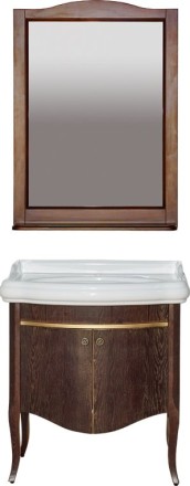Мебель для ванной Misty Агата 80 напольная, орех, золотая патина