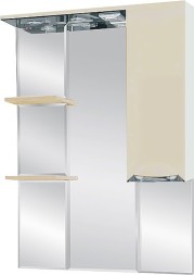 Зеркало-шкаф Misty Жасмин 75 с подсветкой, бежевая эмаль R