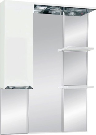 Зеркало-шкаф Misty Жасмин 75 с подсветкой, белая эмаль L
