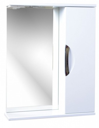 Зеркальный шкаф Emmy Милли 65 см, mel65bel1, с подсветкой, белый