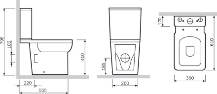 Комплект  Унитаз-компакт AM.PM Tender C45A8700SC безободковый + Мебель для ванной STWORKI Хельсинки 80