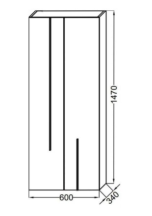 Пенал Jacob Delafon Nouvelle Vague 60 см, EB3048-S14, цвет черный сатин